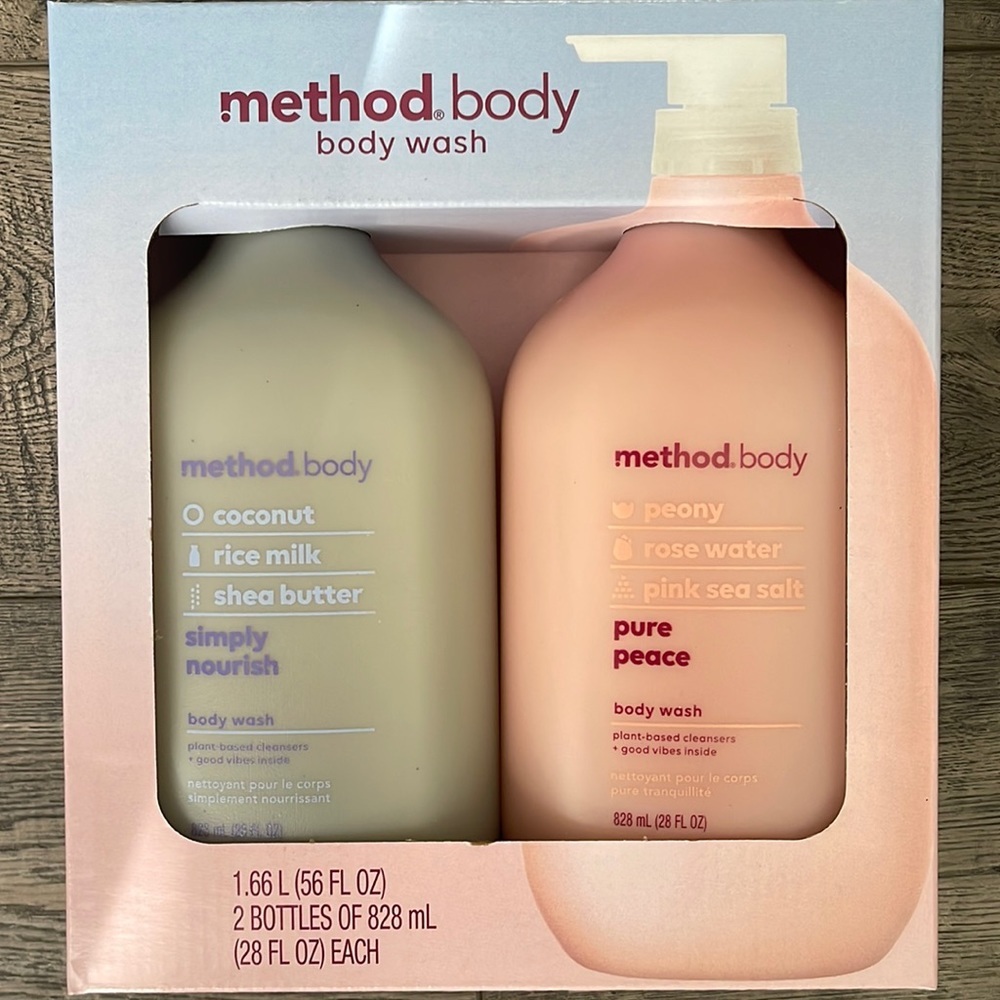 Method Body Body Wash - Simply nourish & Pure Peace - Set of 2/ 28 fl oz each